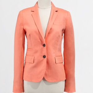 J. Crew Coral Linen Blazer Size 4